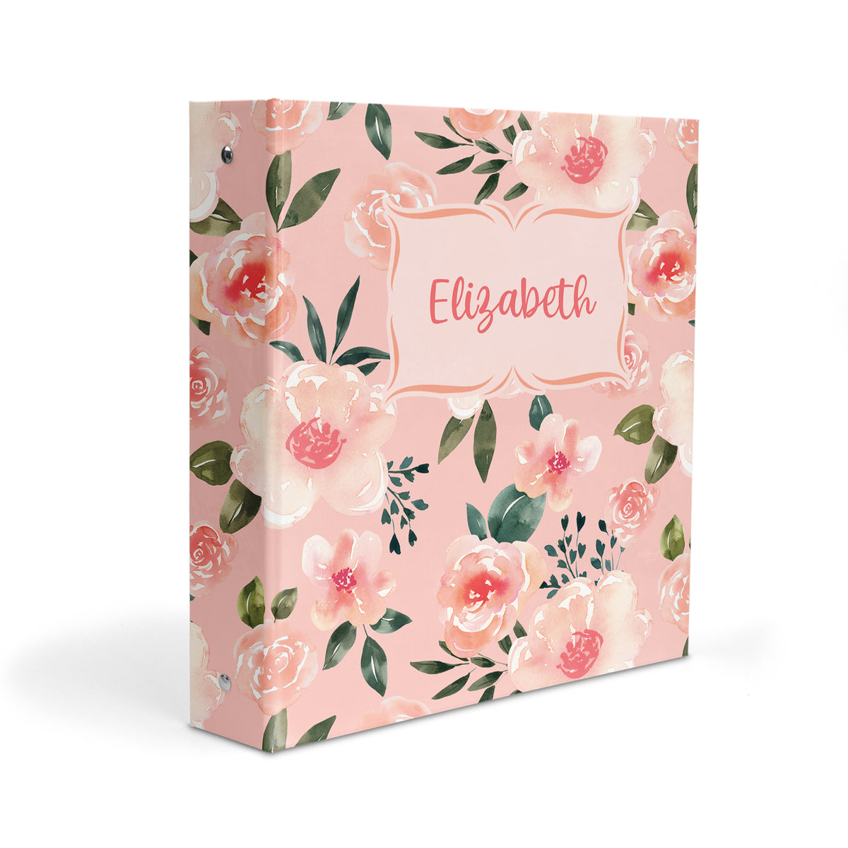 Pink Roses Flowers Personalized Custom 2" 3 Ring Binder • School Office Supplies