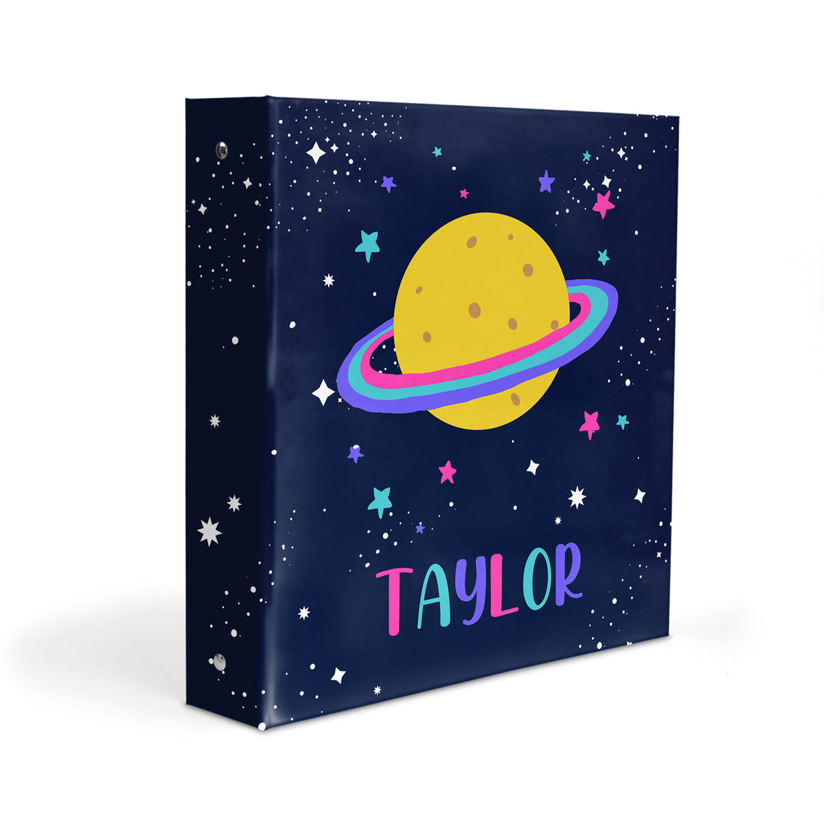 Saturn Solar System Planets Personalized Custom 2" 3 Ring Binder • School Office Supplies