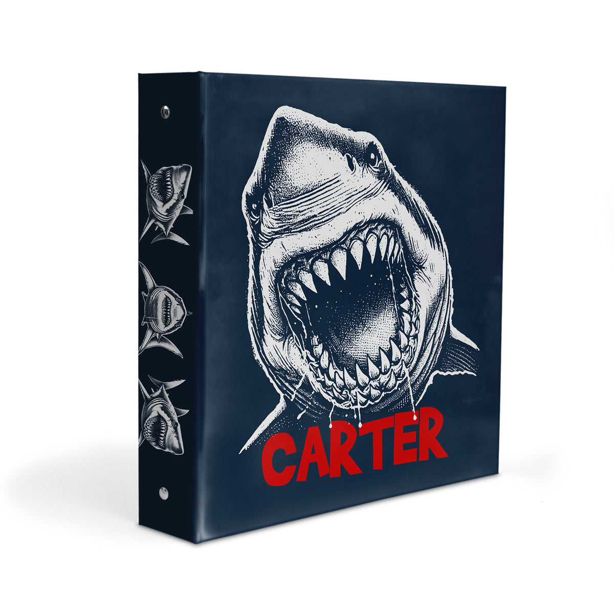 Shark Personalized Custom 2" 3 Ring Binder • School Office Supplies