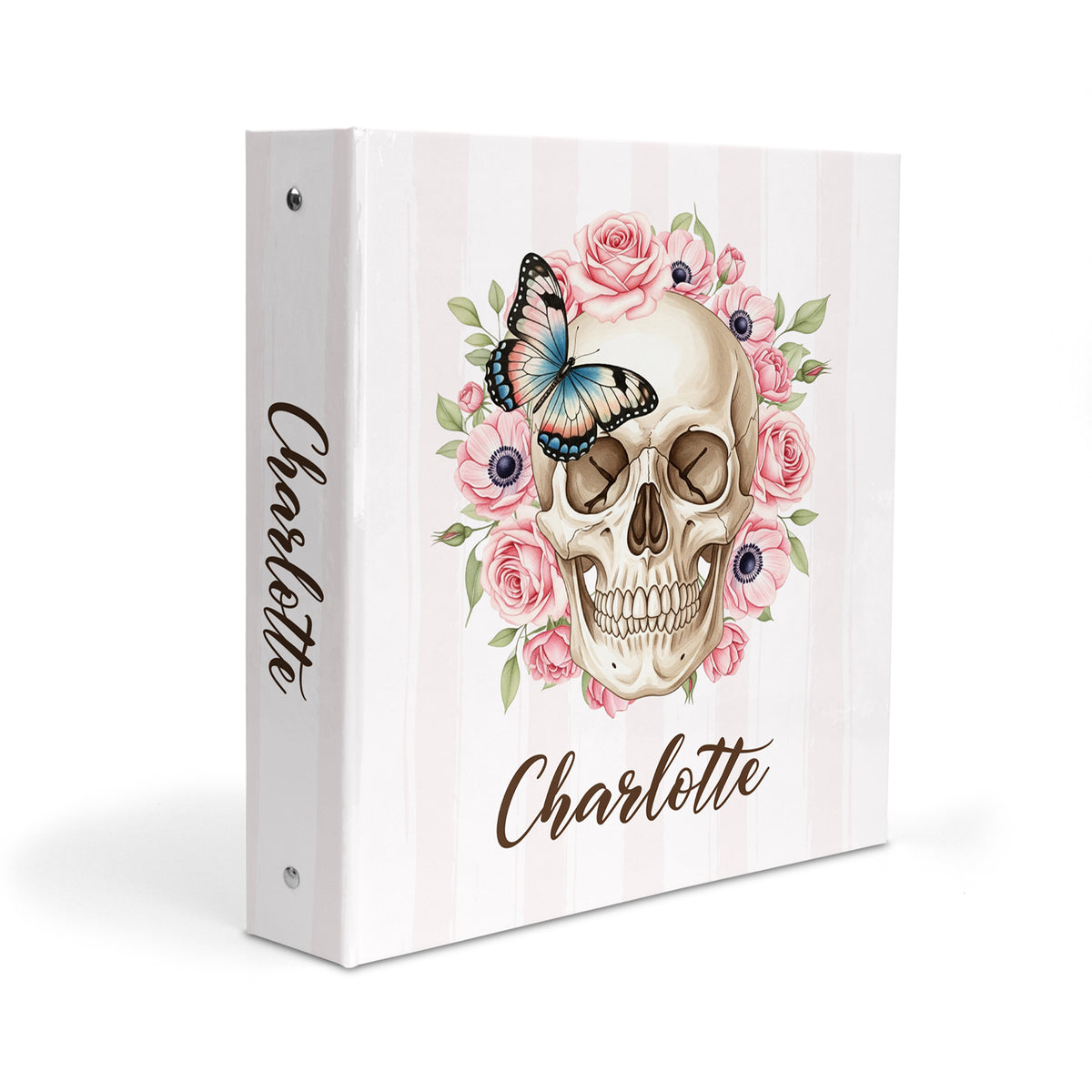 Skull Personalized Custom 2" 3 Ring Binder • School Office Supplies