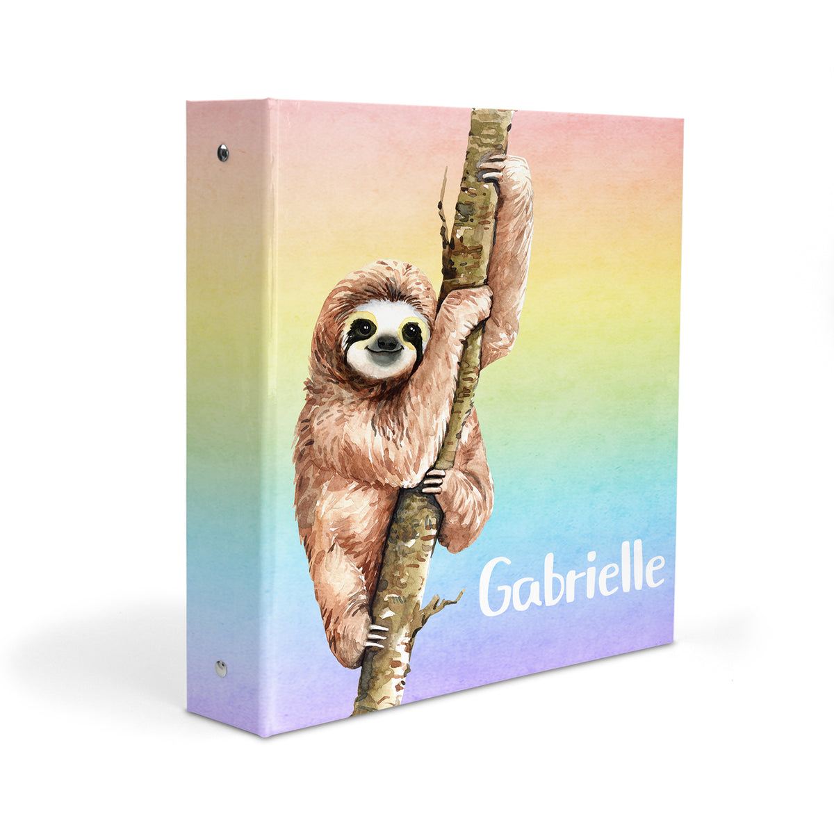 Sloth Animal Personalized Custom 2" 3 Ring Binder • School Office Supplies