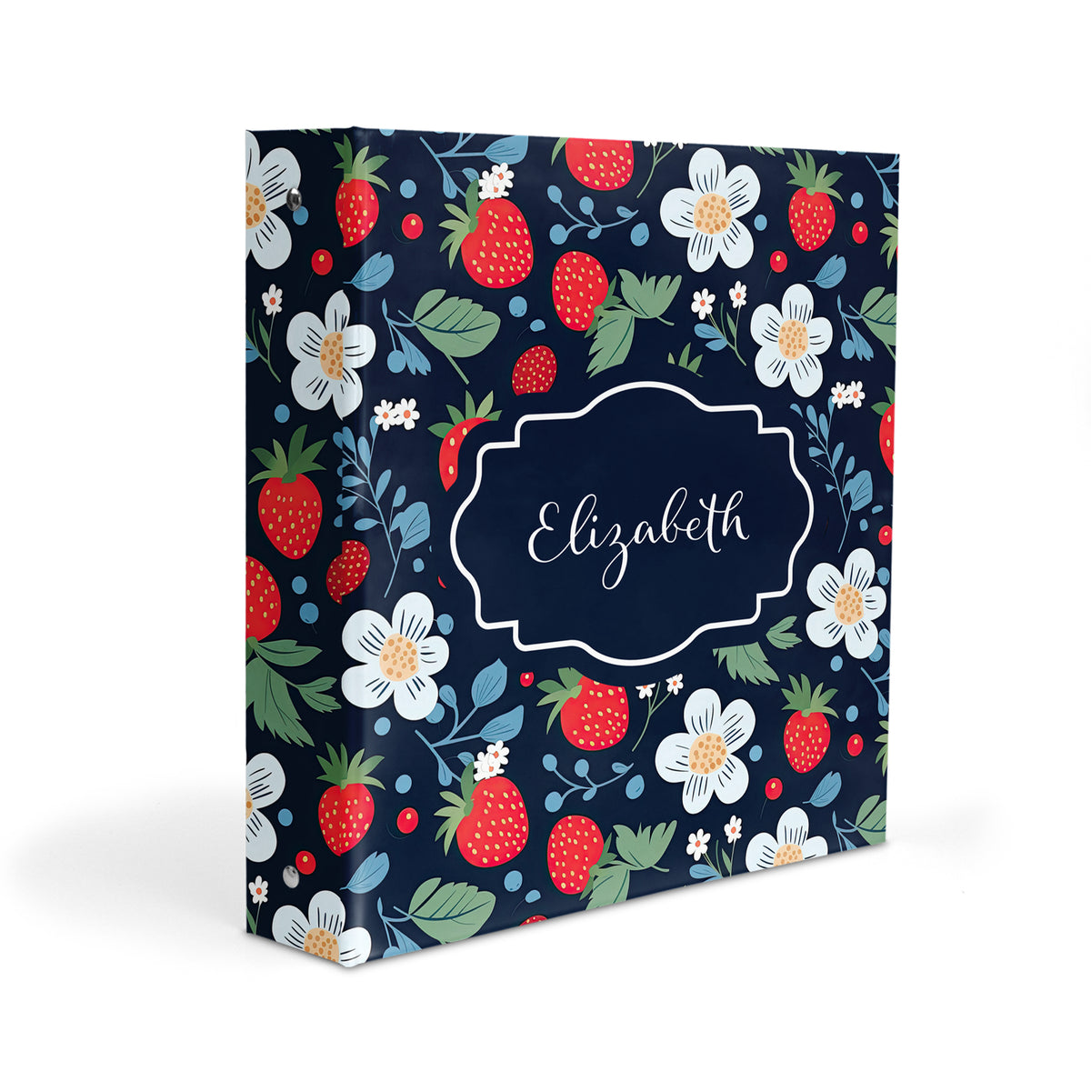Strawberry Personalized Custom 2" 3 Ring Binder • School Office Supplies