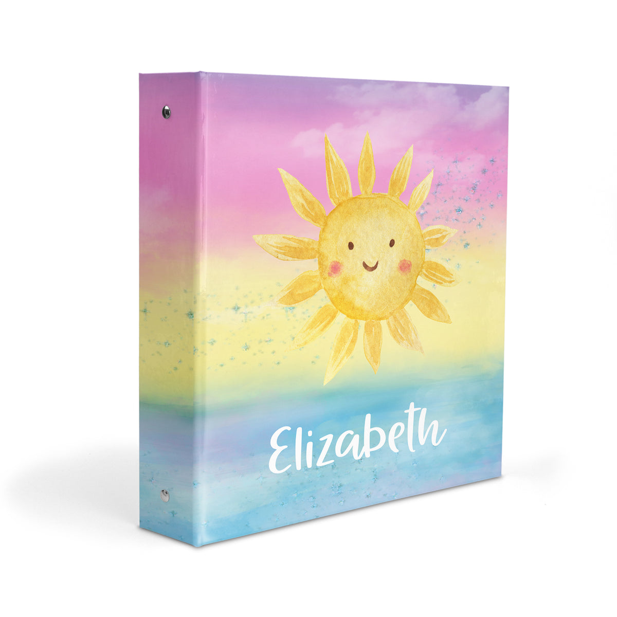 Sun Rainbow Personalized Custom 2" 3 Ring Binder • School Office Supplies