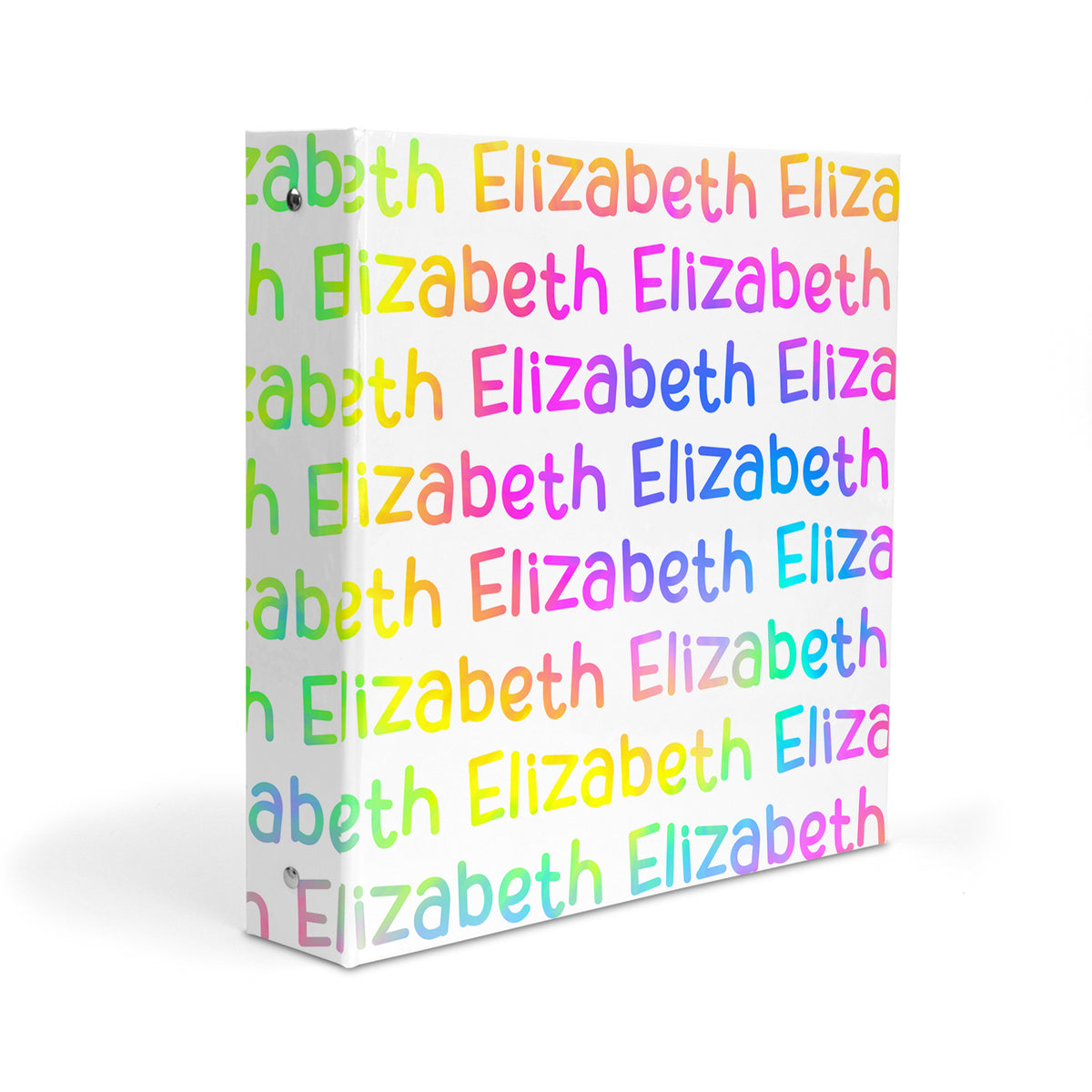 Rainbow Repeat Name Personalized Custom 2" 3 Ring Binder • School Office Supplies