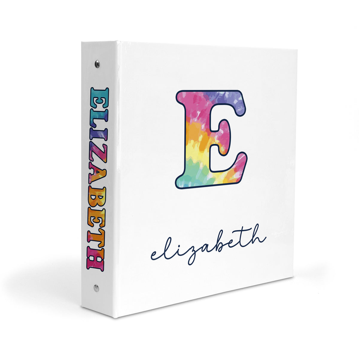 Rainbow Tie Dye Personalized Custom 2" 3 Ring Binder • School Office Supplies