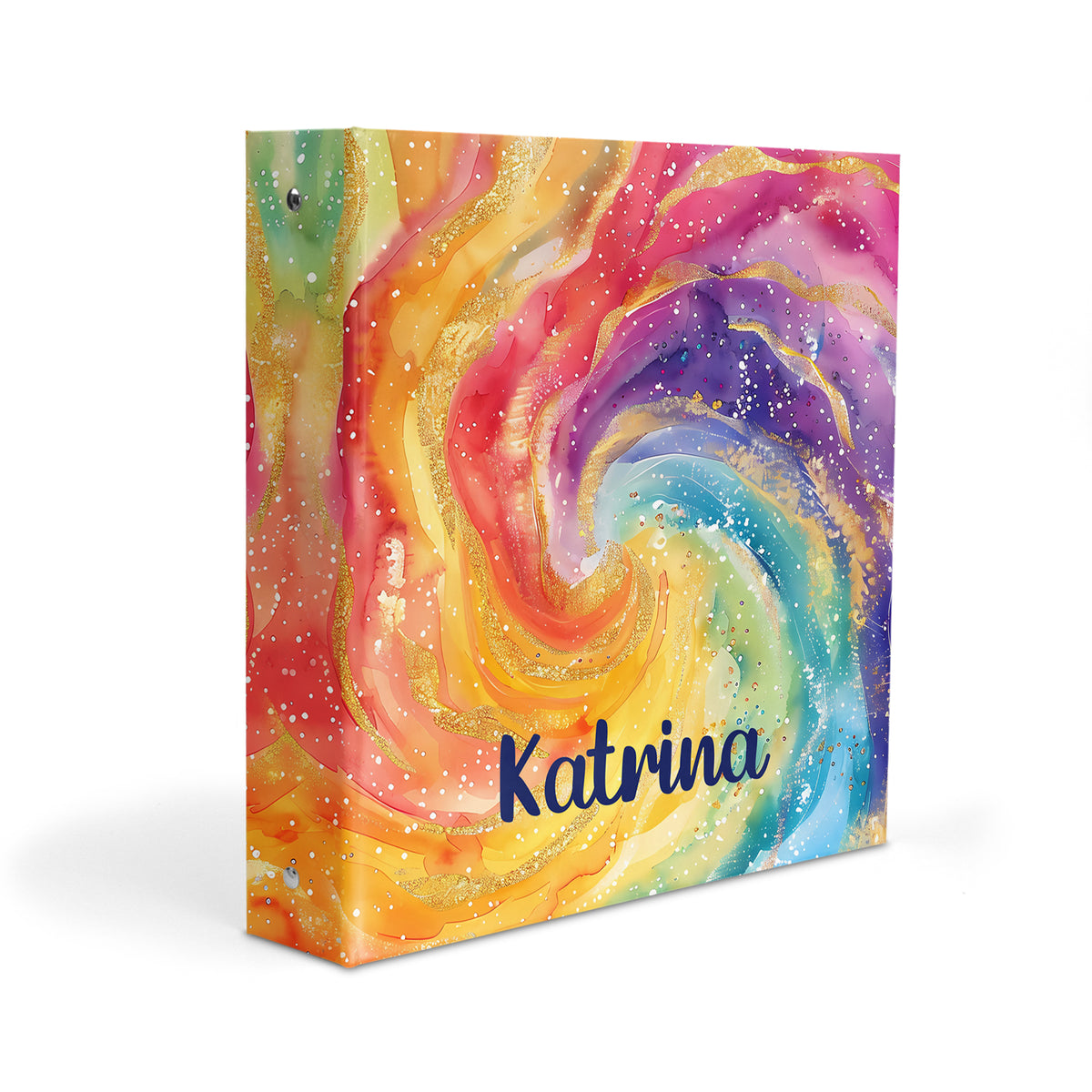Rainbow Tie Dye Personalized Custom 2" 3 Ring Binder • School Office Supplies
