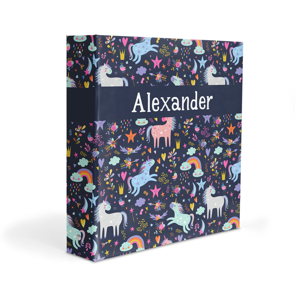 Unicorn Rainbow Personalized Custom 2" 3 Ring Binder • School Office Supplies