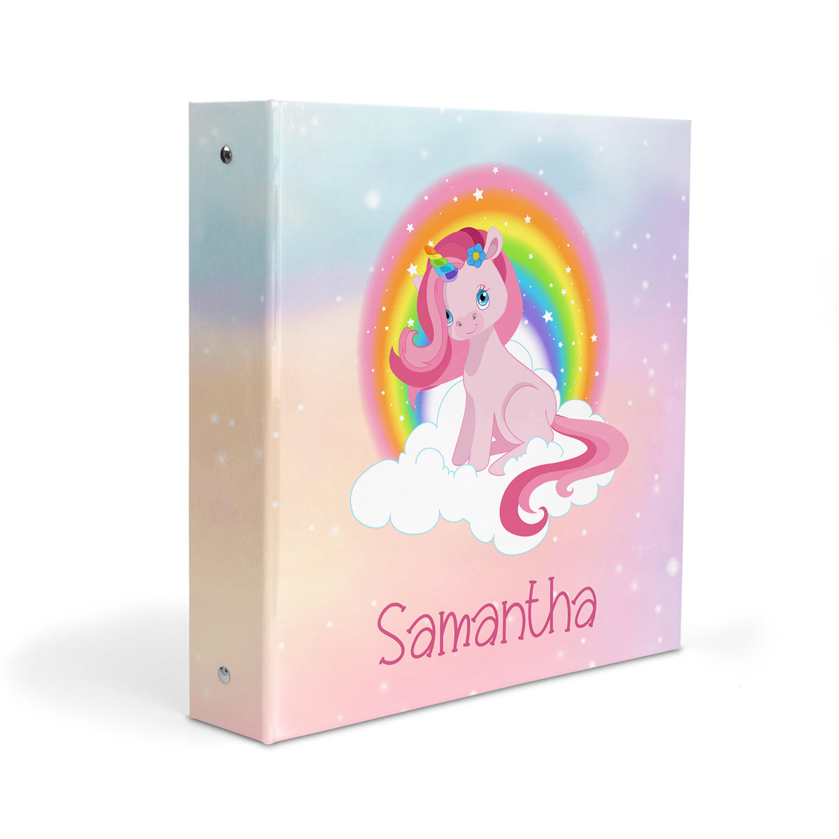 Unicorn Rainbow Personalized Custom 2" 3 Ring Binder • School Office Supplies