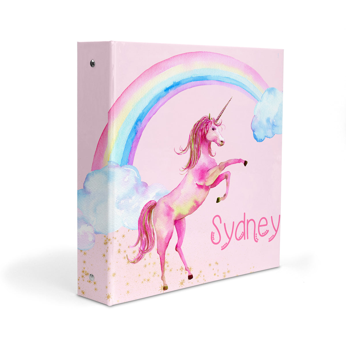 Unicorn Rainbow Personalized Custom 2" 3 Ring Binder • School Office Supplies
