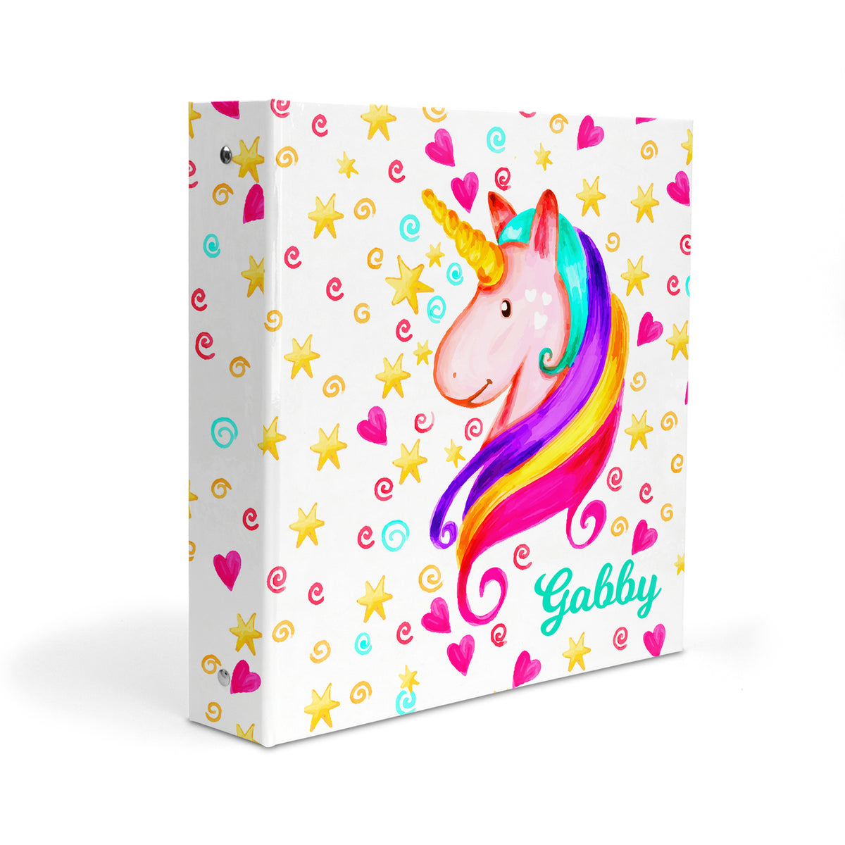 Unicorn Rainbow Personalized Custom 2" 3 Ring Binder • School Office Supplies