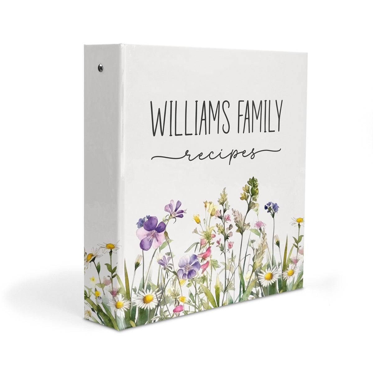 Wildflowers Personalized Custom 2" 3 Ring Recipe Book Binder