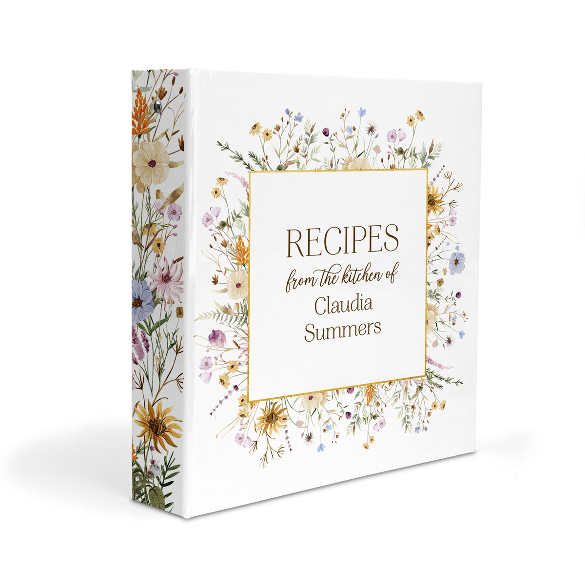 Wildflowers Personalized Custom 2" 3 Ring Recipe Book Binder