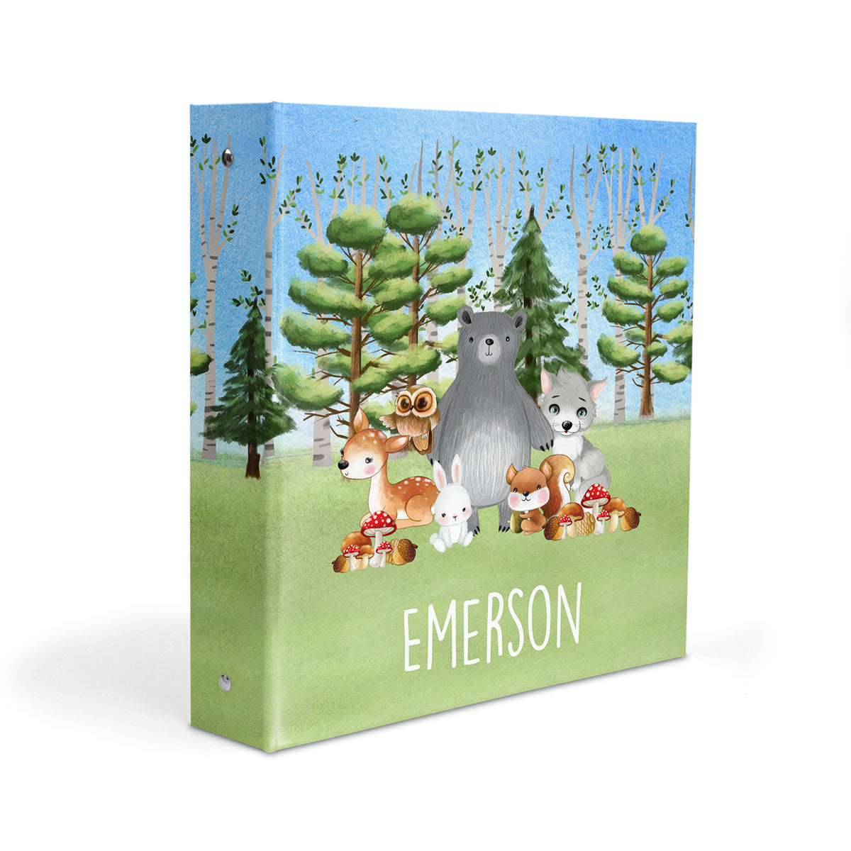 Woodland Animals Personalized Custom 2" 3 Ring Binder • School Office Supplies