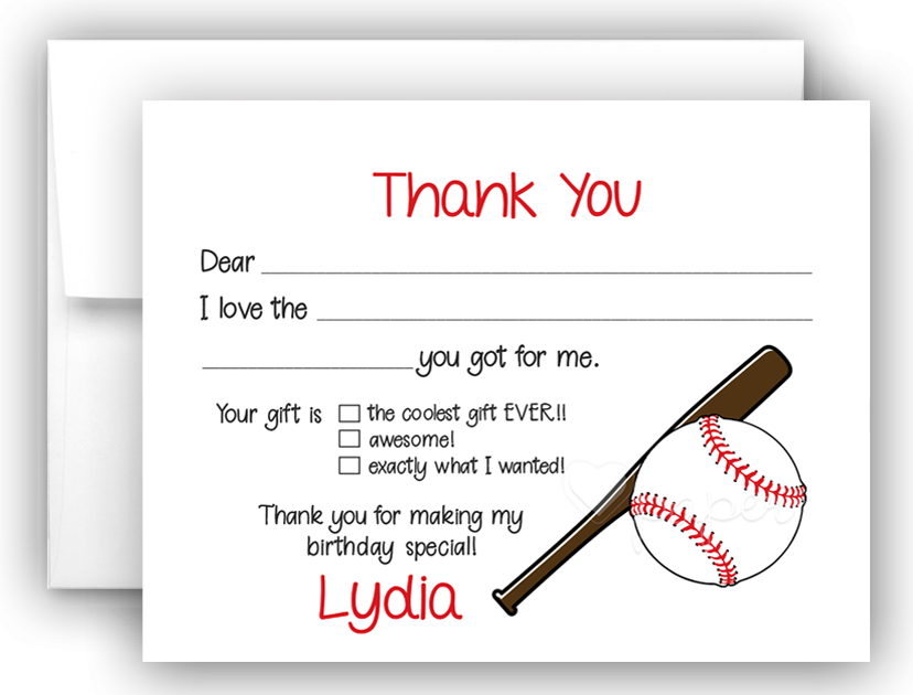 Baseball Thank You Cards Fill In the Blank Personalized Boy Girl Kids – Hart Paper baseball-thank-you-cards-fill-in-the-blank-personalized-boy-girl-kids-hart-paper
