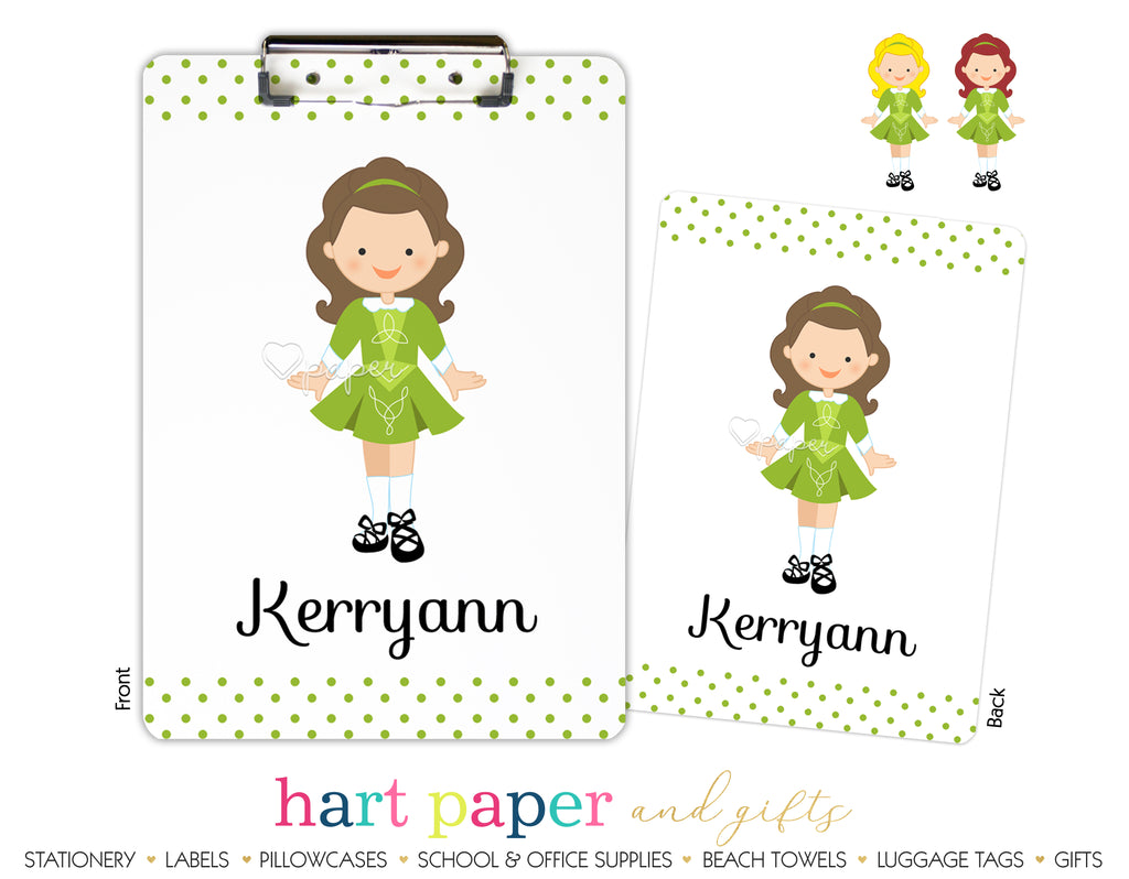 Irish Dancer Dancing Clipboard Personalized Back to School Office Gift