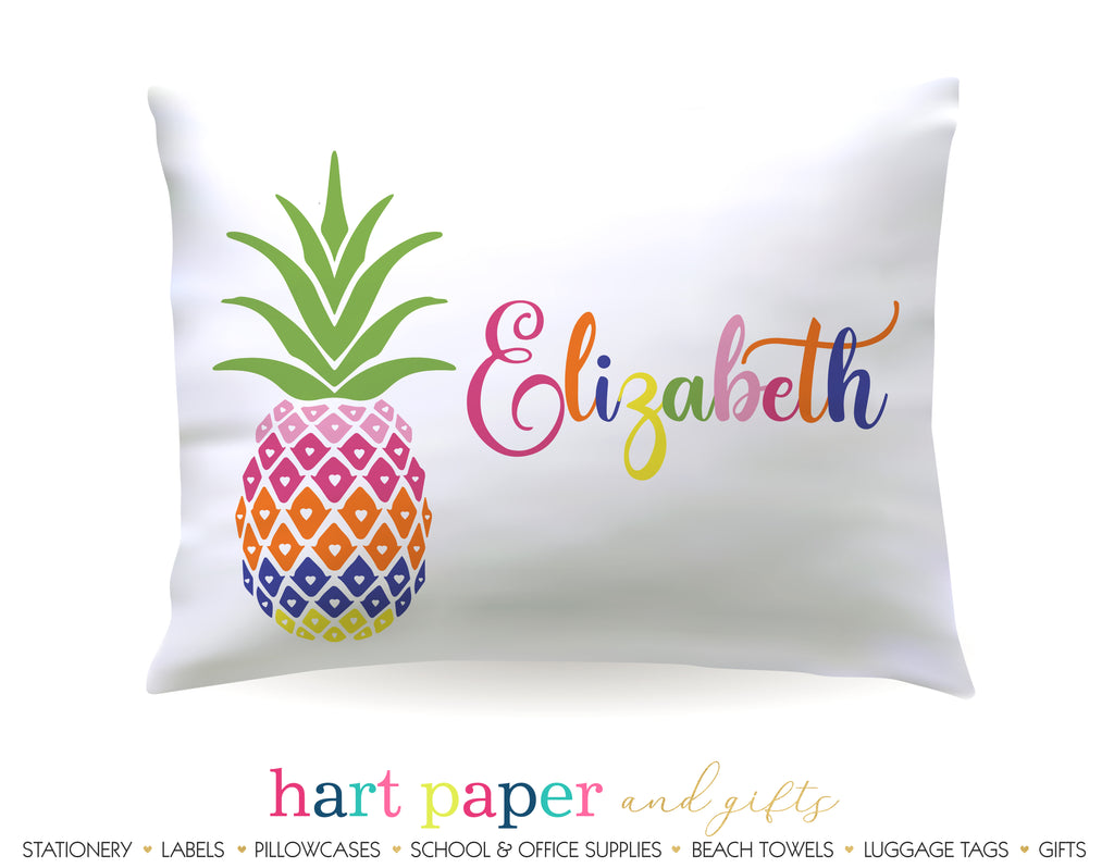 Rainbow Pineapple Personalized Pillowcase