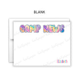 Rainbow Tie Dye Summer Camp Camping Note Cards Stationery • Fill in Blank, Lined or Blank Cards