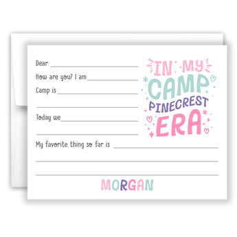 In My Camp Era Summer Camping Note Cards Stationery • Fill in Blank, Lined or Blank Cards