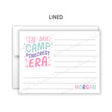 In My Camp Era Summer Camping Note Cards Stationery • Fill in Blank, Lined or Blank Cards