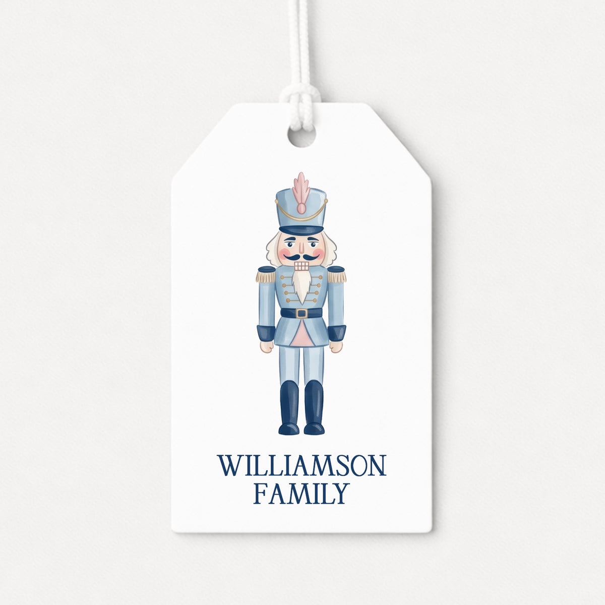 Nutcracker Blue Soldier Personalized Gift Tags • Christmas Holiday Gift Wrapping • Custom Family Name Tag • Ballerina Dance Gifts Whimsical