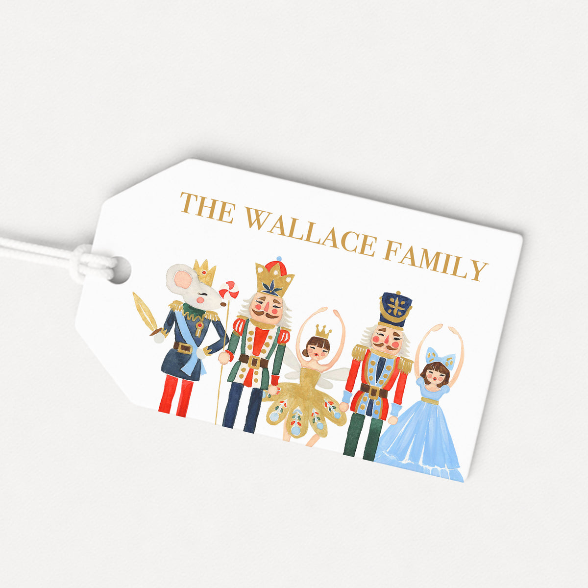 Nutcracker Soldier Ballet Personalized Gift Tags • Christmas Holiday Gift Wrapping • Custom Family Name Tag • Ballerina Dance Gifts Whimsical