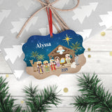 Nativity Scene Christmas Ornament • Personalized Custom Holiday • Gift Religious Baby Jesus Christian