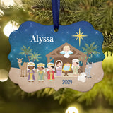 Nativity Scene Christmas Ornament • Personalized Custom Holiday • Gift Religious Baby Jesus Christian