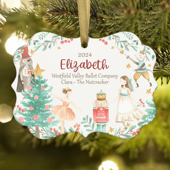 Nutcracker Christmas Ornament with Role & Show Personalized Custom Holiday Decor Gift Boy Girl Ballerina Ballet