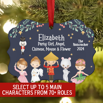 Select up to 5 Roles • Nutcracker Christmas Ornament Personalized Custom Holiday Decor Gift Boy Girl Ballerina Ballet