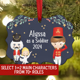 Select up to 2 Roles • Nutcracker Christmas Ornament Personalized Custom Holiday Decor Gift Boy Girl Ballerina Ballet