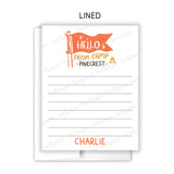 Camp Flag Summer Camping Note Cards Stationery • Fill in Blank, Lined or Blank Cards