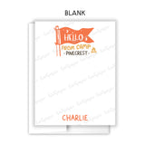 Camp Flag Summer Camping Note Cards Stationery • Fill in Blank, Lined or Blank Cards
