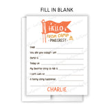 Camp Flag Summer Camping Note Cards Stationery • Fill in Blank, Lined or Blank Cards