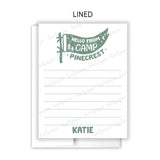 Camp Flag Summer Camping Note Cards Stationery • Fill in Blank, Lined or Blank Cards
