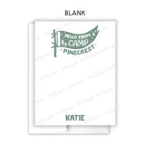 Camp Flag Summer Camping Note Cards Stationery • Fill in Blank, Lined or Blank Cards