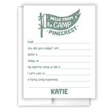 Camp Flag Summer Camping Note Cards Stationery • Fill in Blank, Lined or Blank Cards