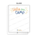 Rainbow Hello from Camp Summer Camping Note Cards Stationery • Fill in Blank, Lined or Blank Cards