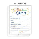 Rainbow Hello from Camp Summer Camping Note Cards Stationery • Fill in Blank, Lined or Blank Cards