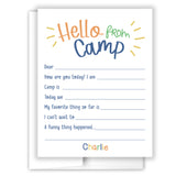 Rainbow Hello from Camp Summer Camping Note Cards Stationery • Fill in Blank, Lined or Blank Cards