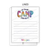 Rainbow Tie Dye Summer Camp Camping Note Cards Stationery • Fill in Blank, Lined or Blank Cards