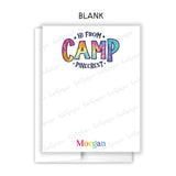 Rainbow Tie Dye Summer Camp Camping Note Cards Stationery • Fill in Blank, Lined or Blank Cards