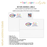 Rainbow Tie Dye Summer Camp Camping Note Cards Stationery • Fill in Blank, Lined or Blank Cards