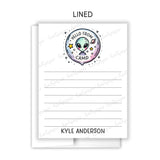 Alien Space Hello Camp Summer Camping Note Cards Stationery • Fill in Blank, Lined or Blank Cards