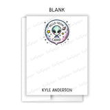 Alien Space Hello Camp Summer Camping Note Cards Stationery • Fill in Blank, Lined or Blank Cards