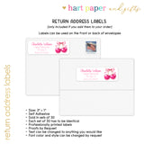 Pink Cherry Bow Coquette Summer Camp Camping Note Cards Stationery • Fill in Blank, Lined or Blank Cards