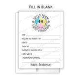 Rainbow Tie Dye Happy Summer Camp Camping Note Cards Stationery • Fill in Blank, Lined or Blank Cards