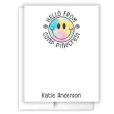 Rainbow Tie Dye Happy Summer Camp Camping Note Cards Stationery • Fill in Blank, Lined or Blank Cards