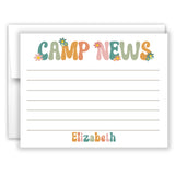 Retro Rainbow Summer Camp Camping Note Cards Stationery • Fill in Blank, Lined or Blank Cards