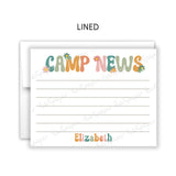 Retro Rainbow Summer Camp Camping Note Cards Stationery • Fill in Blank, Lined or Blank Cards
