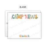 Retro Rainbow Summer Camp Camping Note Cards Stationery • Fill in Blank, Lined or Blank Cards